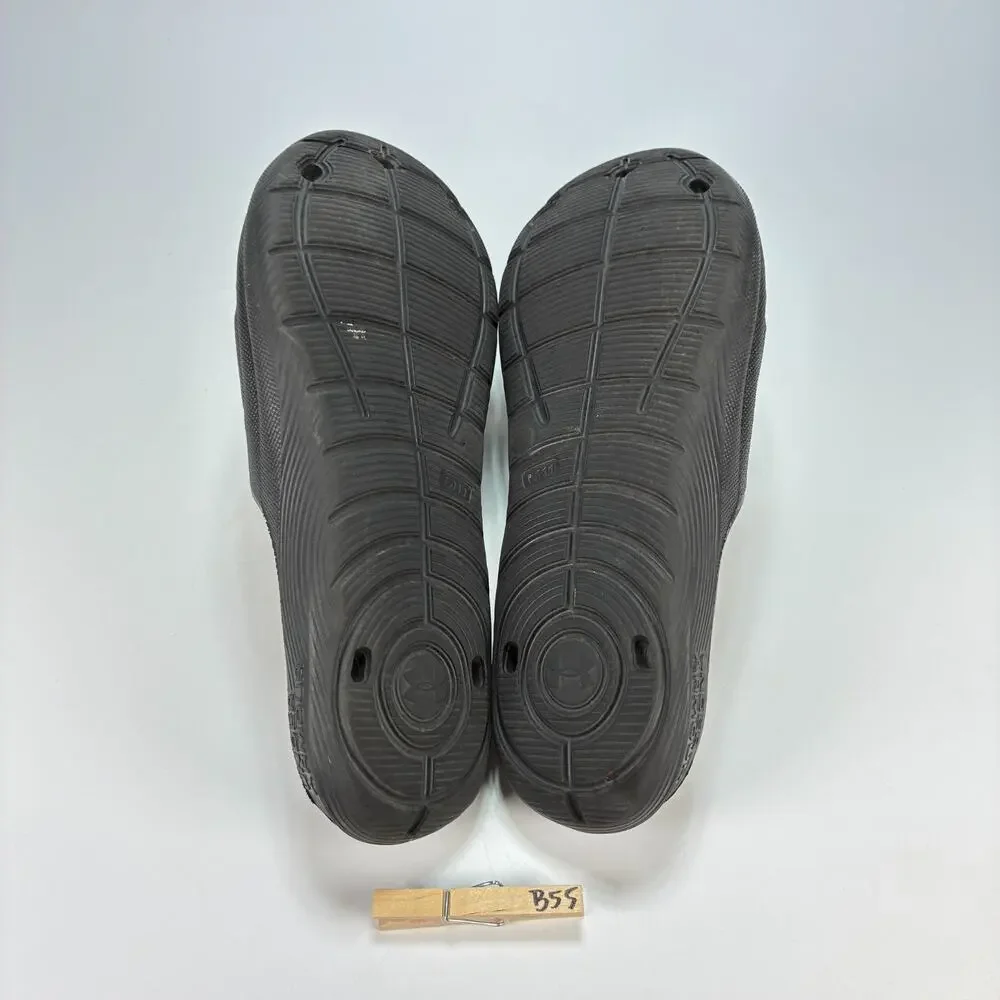 Under Armour Locker IV Black White Casual Lightweight Slide Sandals Mens Size 11
